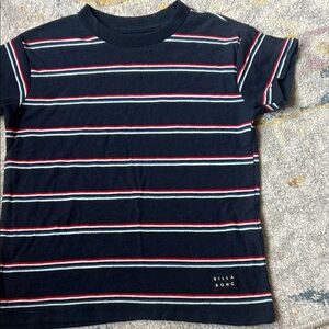 Billabong Navy Tee with Red and White Stripes